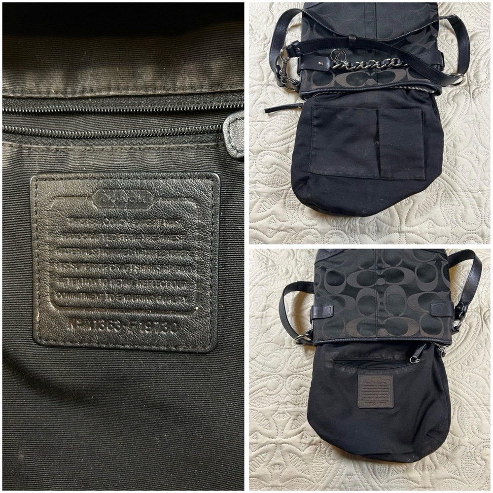 Coach Black Shoulder Bag chained - Picture 8 of 9